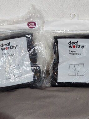 Deal Worthy Black Cotton Recycled Poly 3pk X 2 Boxer Briefs 6 Pair Total Sz XXL